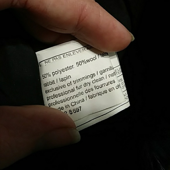 Black Plaid Wool and Rabbit Fur Hat - Picture 4 of 4